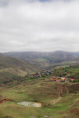 landscape of the village in the mountains