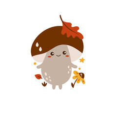 Mushroom funny character for children
