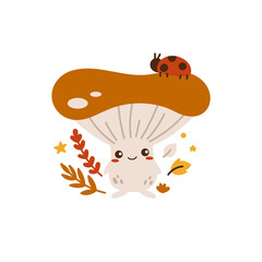 Mushroom cute character illustration