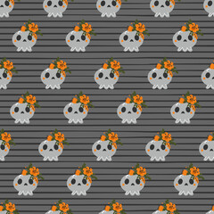 Cute halloween scull seamless pattern