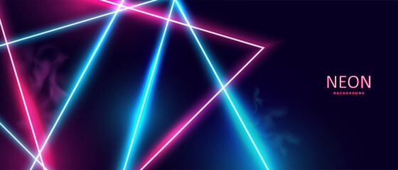 Abstract glowing neon lights background vector. - obrazy, fototapety, plakaty