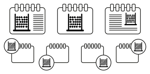 Abacus vector icon in calender set illustration for ui and ux, website or mobile application