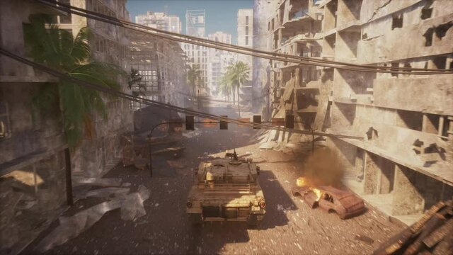 4K Fake warzone tank simulator. 3D gameplay