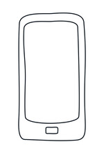 Phone Hand drown outline vector illustration.