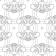 Minimal Indian ornament. contour image of flowers. Seamless pattern. Ideal for printing packaging, postcards, fabrics, websites, templates. EPS10