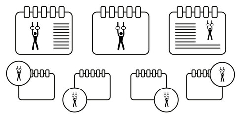 Gymnast performing on stationary rings icon. Silhouette of an athlete icon. Sportsman element icon. Premium quality graphic design. Signs, outline symbols collection icon websites on white background
