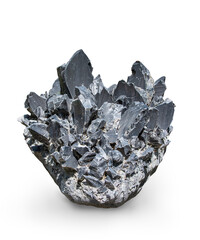 Isolated black stone obsidian or volcanic glass. It was used by shamans of the Aztec tribe for...