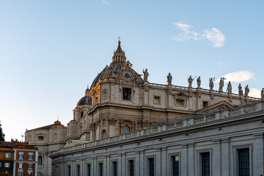Part of the Vatican Apostolic Palace (Palazzo Apostolico). The building with Papal Apartments in Vatican City.
