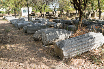 Ruins (Remains) of Troy (Troia), Ancient Greek city. It is in the archaeological park of Troy (Truva), near Çanakkale province in western Turkey. Troy is on the UNESCO world heritage list.