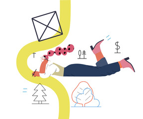 Startup illustration. Concept of building new business