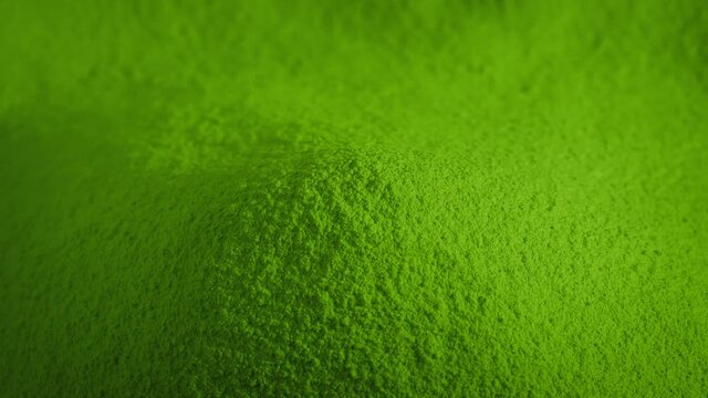 Green Powder Pile Rotating Closeup