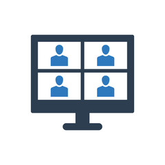 video group call icon - online meeting icon