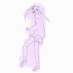 Illustration of a mischievous girl