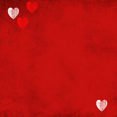 Red christmas canvas with hearts