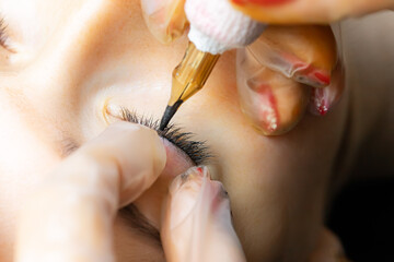 permanent makeup of the century of the model of machine technology, the master performs a tattoo