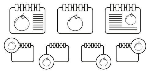 Tomato vector icon in calender set illustration for ui and ux, website or mobile application