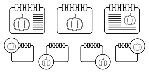 Pumpkin vector icon in calender set illustration for ui and ux, website or mobile application