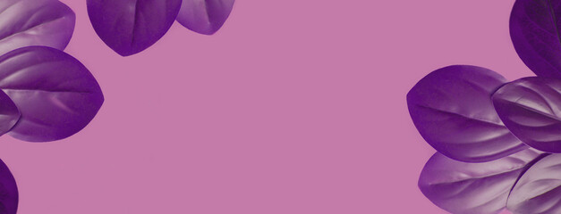 Purple Decorative Leaf Long Horizontal Image