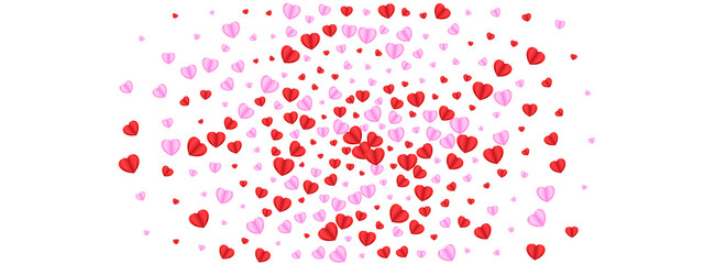 Red Heart Background White Vector. Elegant Texture Confetti. Fond Decor Frame. Tender Confetti Birthday Pattern. Pink Wallpaper Backdrop.