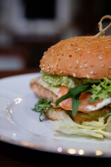 Classic burger with fresh ingredients