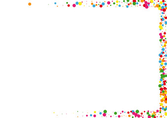 Blue Confetti Creative Illustration. Circle Wedding Texture. Yellow Template Round. Red Random Dot Background.