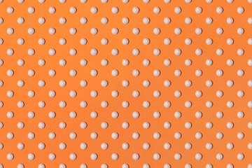 marshmallow pattern on orange background. Flat lay, top view minimal concept.