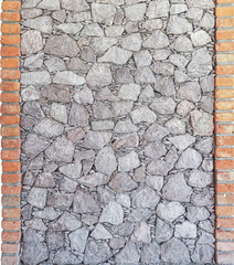 old brick wall with stone