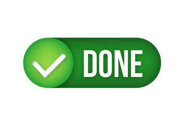 Done green sign icon for web and app. Check mark sign. Vector stock illustration.