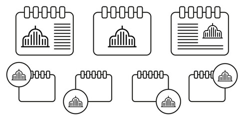 Mosque,building vector icon in calender set illustration for ui and ux, website or mobile application