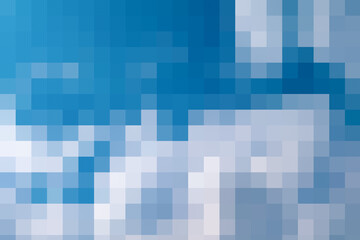 Abstract blue, grey and white pixel squares. Computer game