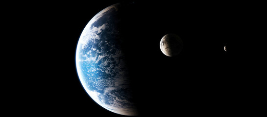 Blue sky with clouds closeup