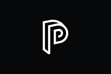 Fototapeta premium 3D P logo letter design on luxury background. 3D PP logo monogram initials letter concept. P icon logo design. PP elegant and Professional letter icon design on black background. P PP