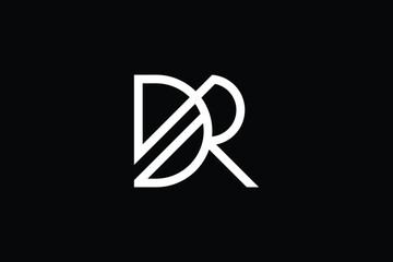 DR logo letter design on luxury background. RD logo monogram initials letter concept. DR icon logo design. RD elegant and Professional letter icon design on black background. D R RD DR