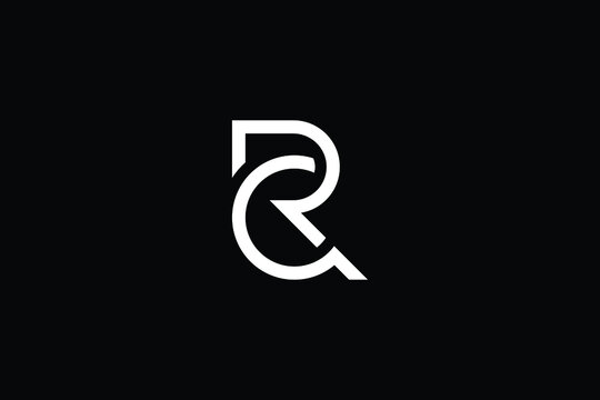 RC logo letter design on luxury background. CR logo monogram initials letter concept. RC icon logo design. CR elegant and Professional letter icon design on black background. R C CR RC