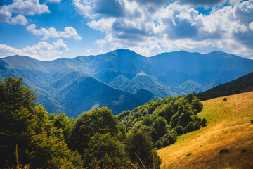 Sunlit slopes of lesser peaks near Triglav, Bulgaria
