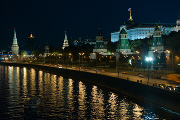 Obraz premium Moscow Kremlin at night.