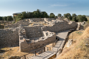 Ruins (Remains) of Troy (Troia), Ancient Greek city. It is in the archaeological park of Troy (Truva), near &Ccedil;anakkale province in western Turkey. Troy is on the UNESCO world heritage list.