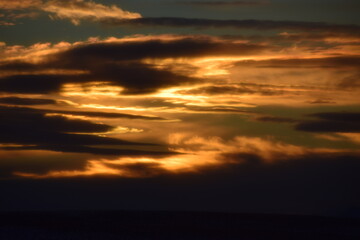 Fototapeta na wymiar Beautiful warm sunset in Patagonia Argentina