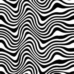 Abstract trendy wavy stripes seamless pattern