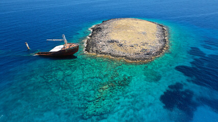 Aerial drone photo of famous shipwreck of 