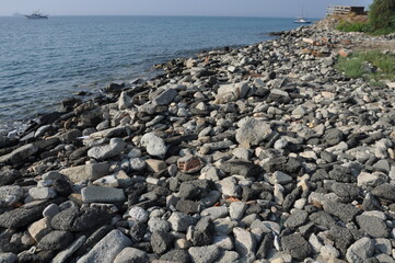 Fototapeta na wymiar The beautiful Limassol Beach in Cyprus 