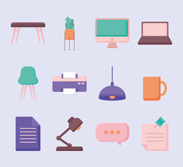 twelve desk icons