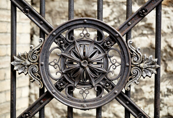 Vintage ornament on the lattice.