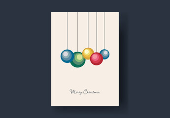 Colorful Circles Christmas Decorations Card Layout