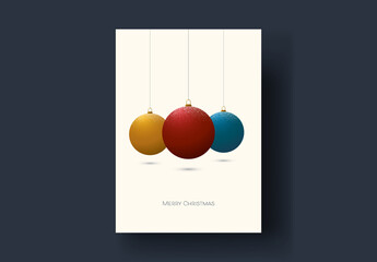 Three 3D Colorful Christmas Decoration Card Layout