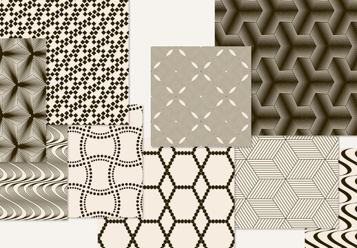 Set of Simple Retro Geometric Patterns