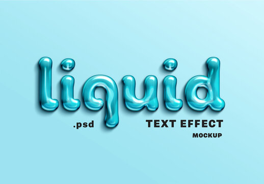 Liquid Text Effect Mockup