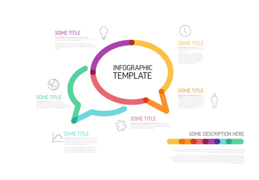 Modern Infographic Report Layout with Speech Bubble Made from Lines