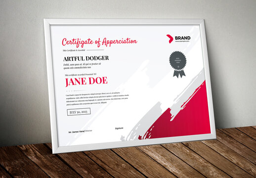 Award Certificate Layout