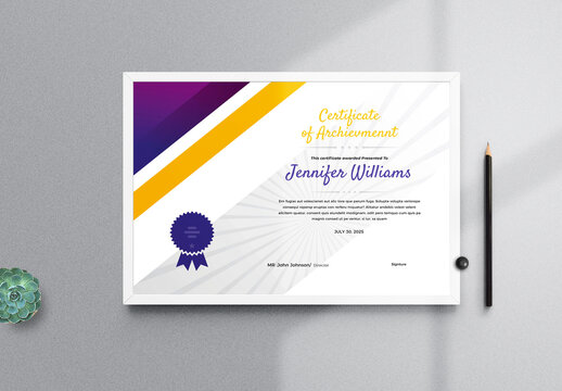 Multipurpose Certificate Layout